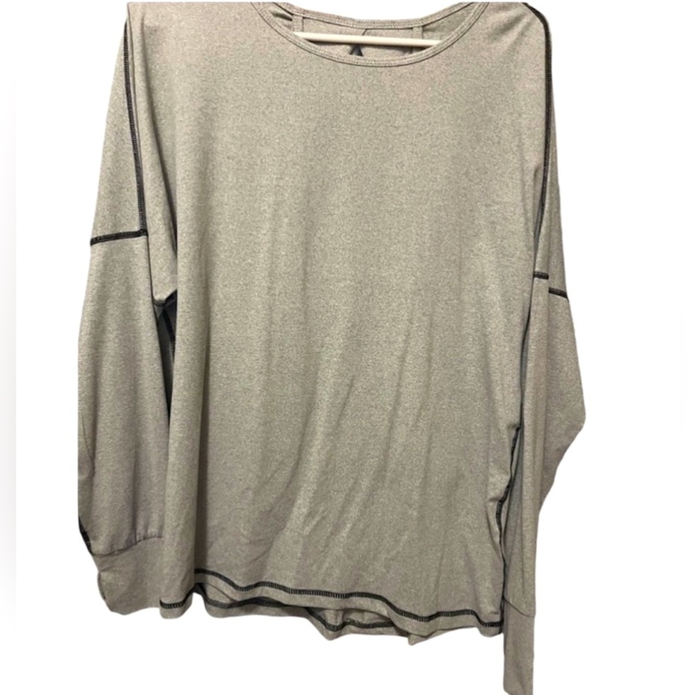 Long Sleeve Athletic Athleisure Top with Open Draping Keyhole Back